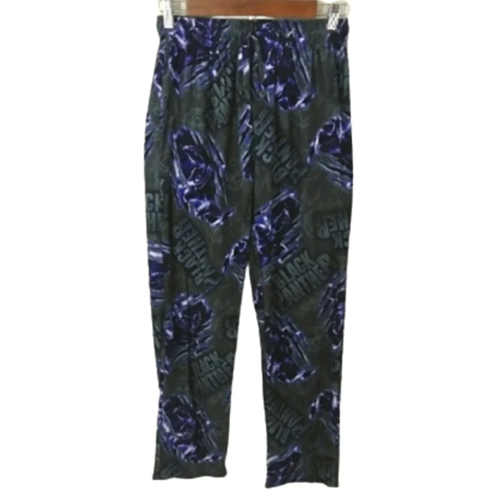 Marvel Boys Size Small Black Panther Super Hero Sleeper Pajama PJ Pants